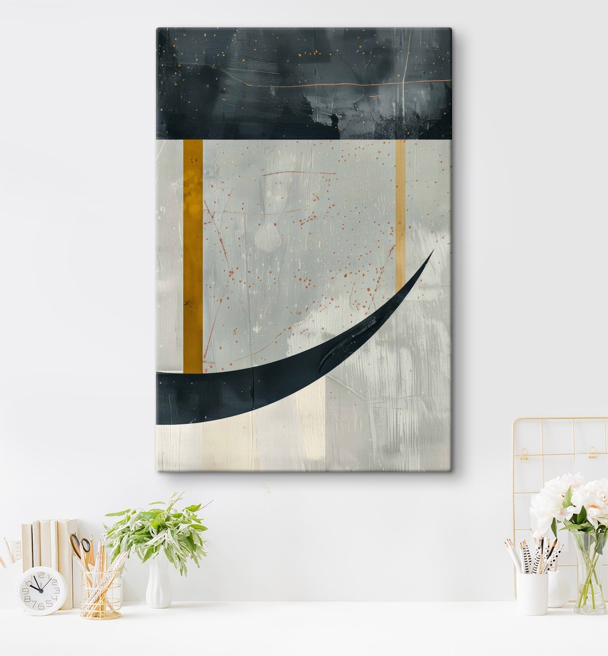 Geometrie, vormen op een betonnen achtergrond — interieur 2