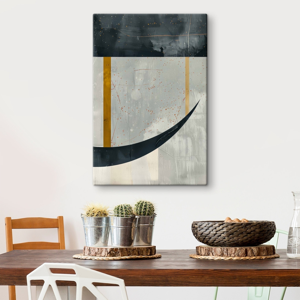 Geometrie, vormen op een betonnen achtergrond — interieur 1