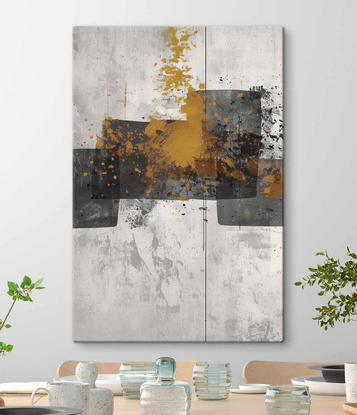Abstracte vormen op een betonnen achtergrond — interieur 2