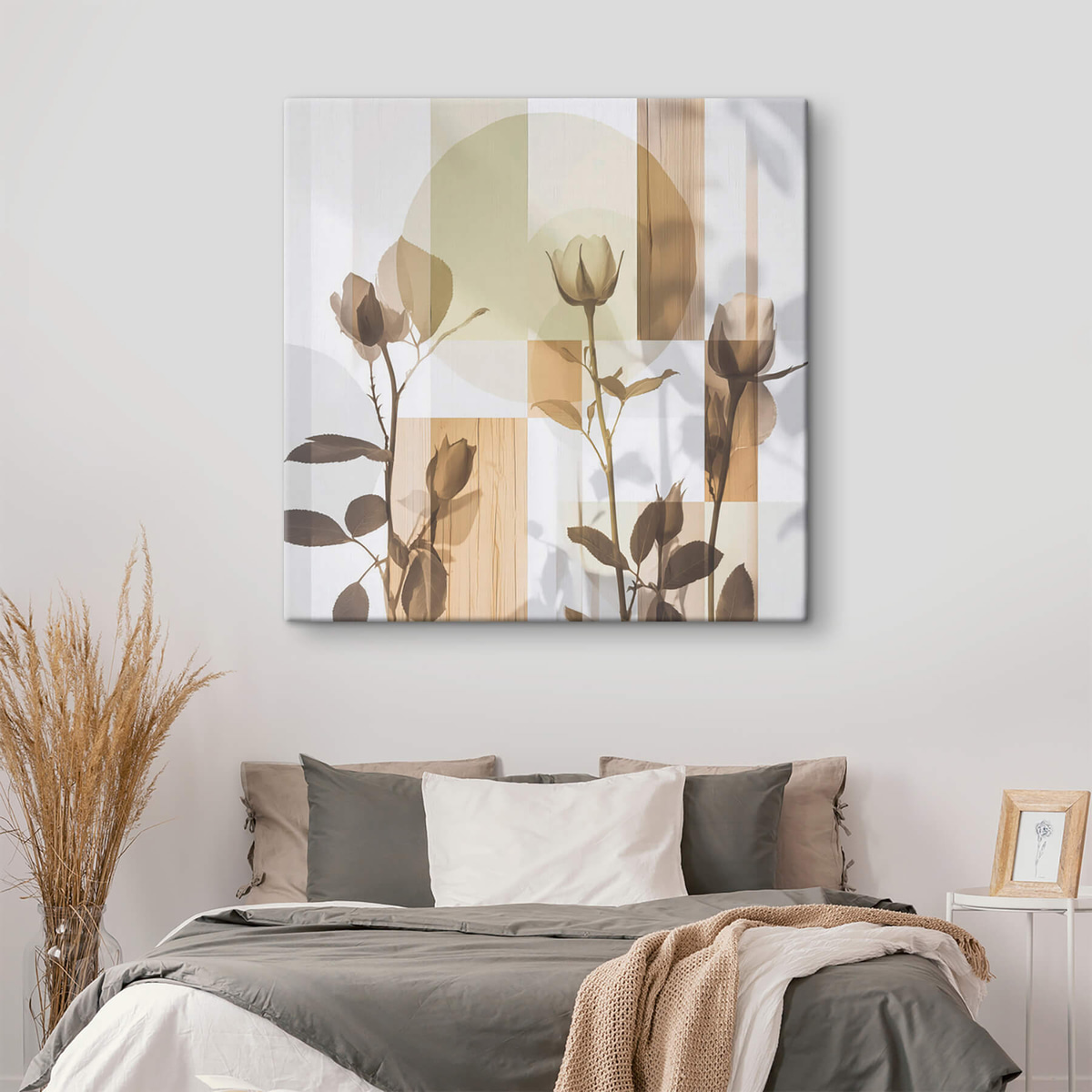 Abstractie met bloemen en geometrische vormen — interieur 1