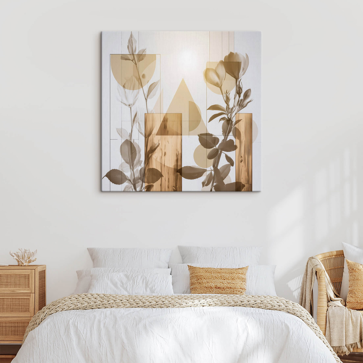Abstractie met bloemen en geometrische vormen — interieur 2
