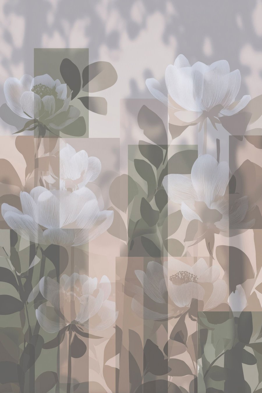 Abstractie met bloemen — volledig ontwerp