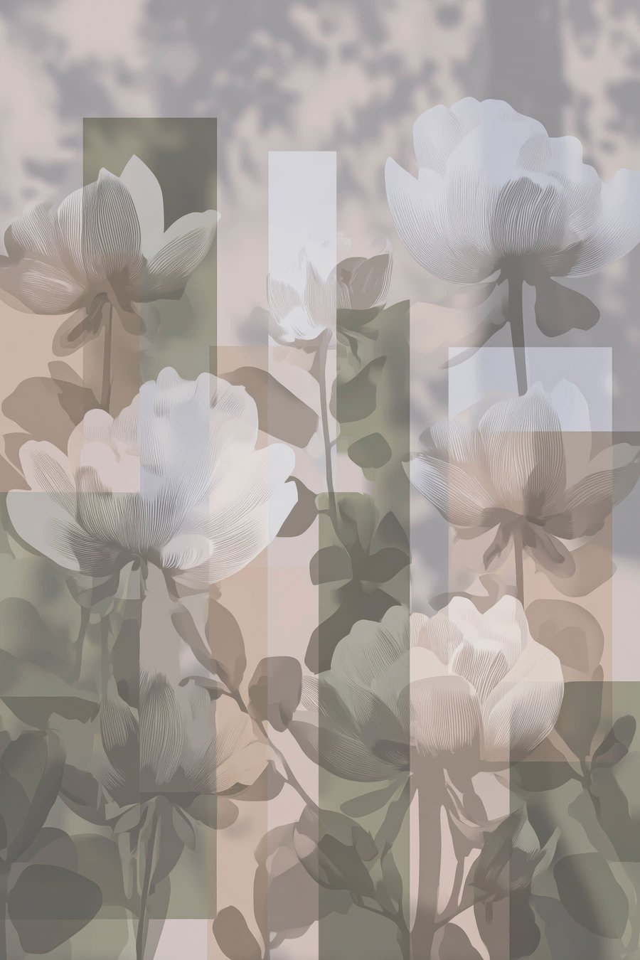 Abstractie met bloemen — volledig ontwerp