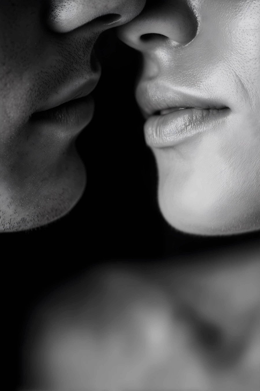 zwarte en witte lippen van een man en een vrouw — volledig ontwerp