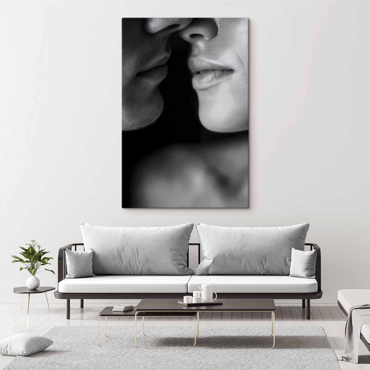 zwarte en witte lippen van een man en een vrouw — interieur 2