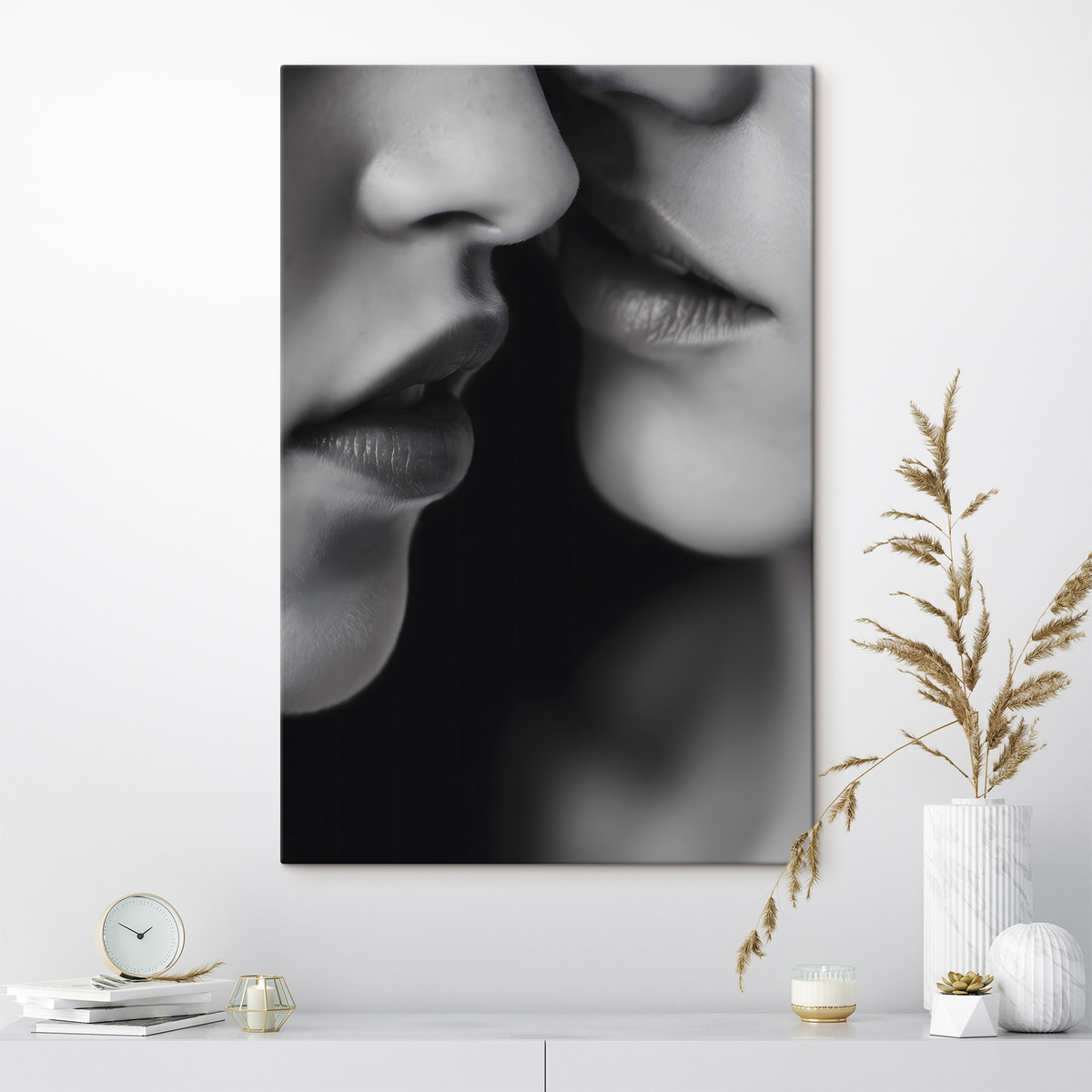 zwarte en witte lippen van twee vrouwen — interieur 1