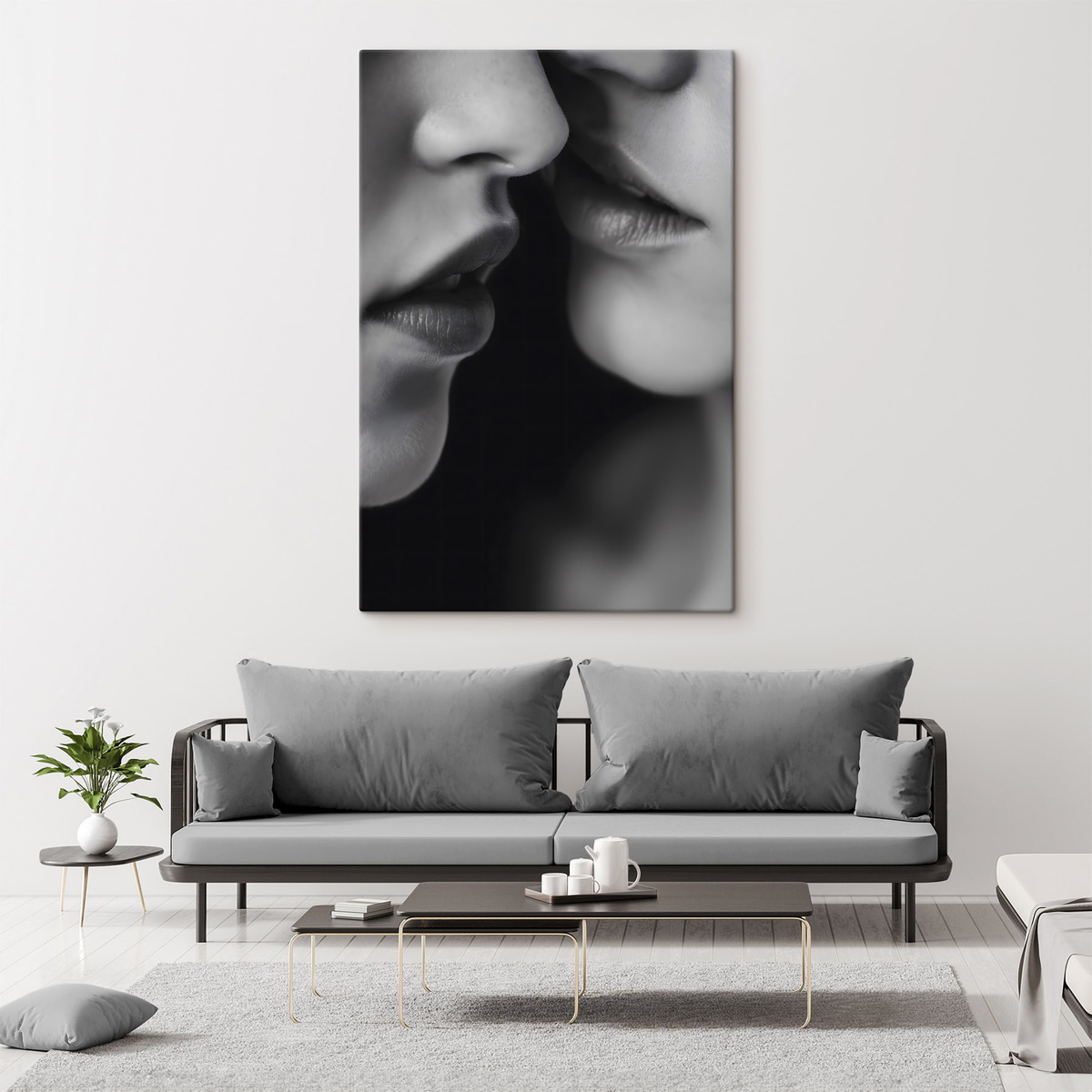zwarte en witte lippen van twee vrouwen — interieur 2