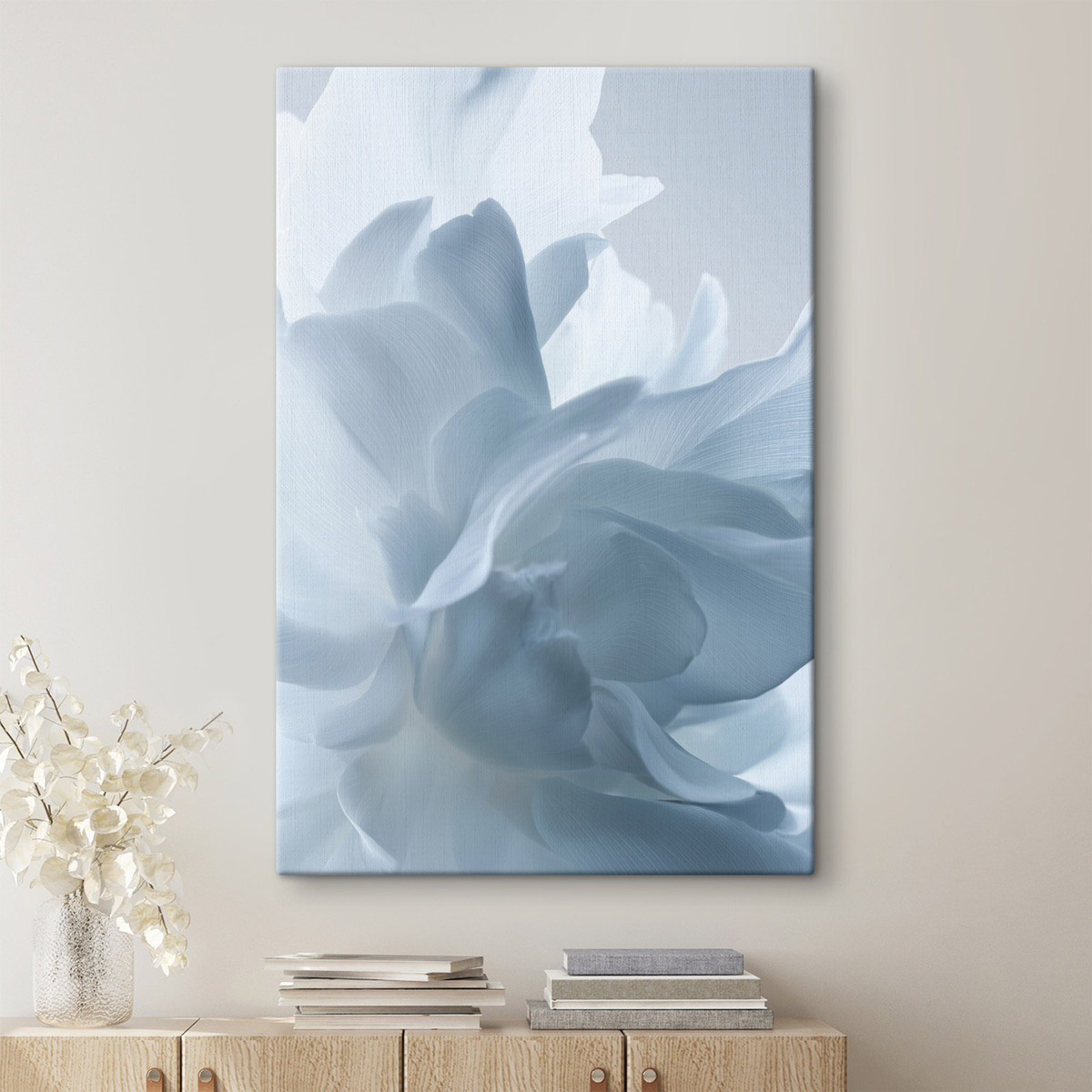 delicate bloemblaadjes in blauwtinten — interieur 1