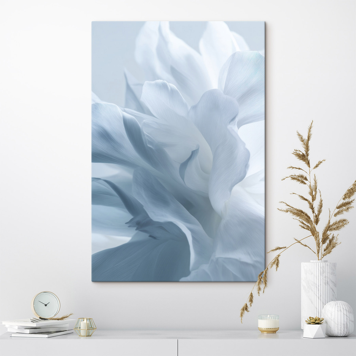 delicate bloemblaadjes in blauwtinten — interieur 1