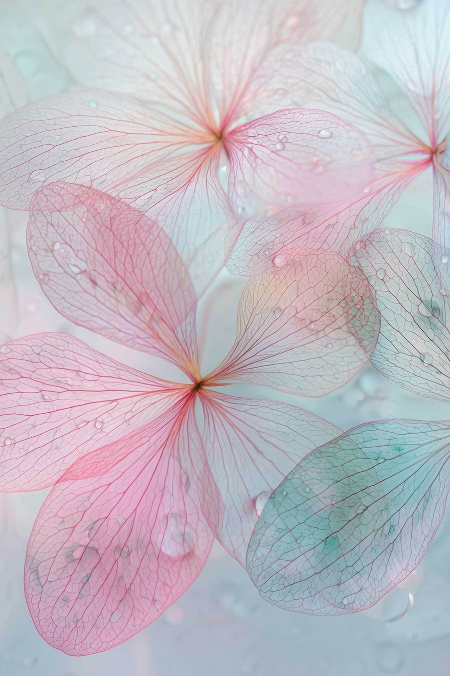 bloemen met nerven onder water — volledig ontwerp