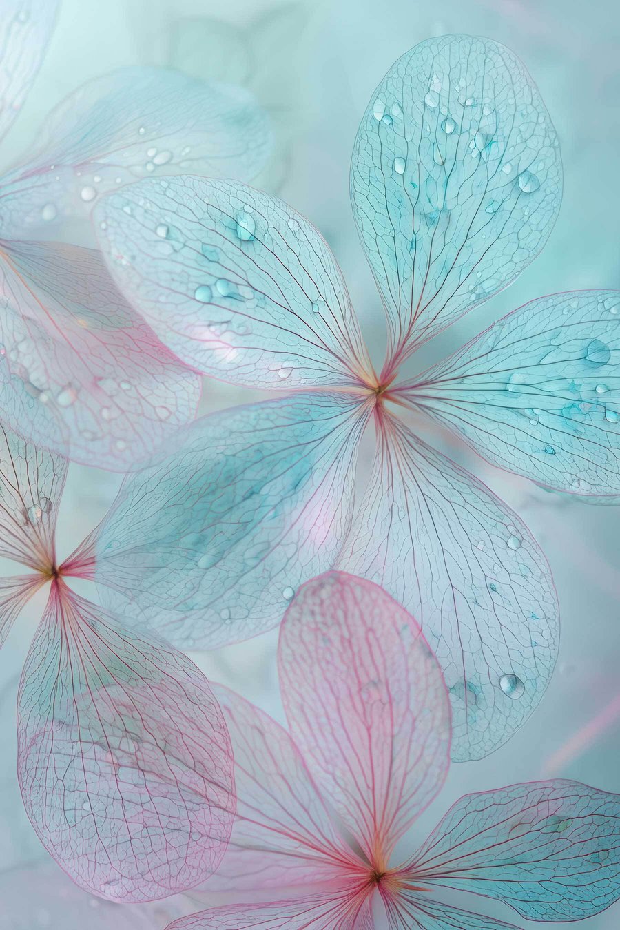 bloemen met nerven onder water — volledig ontwerp