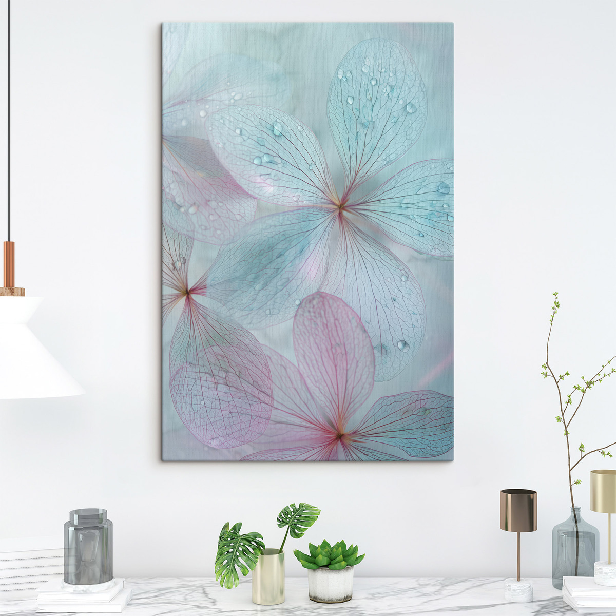 bloemen met nerven onder water — interieur 1