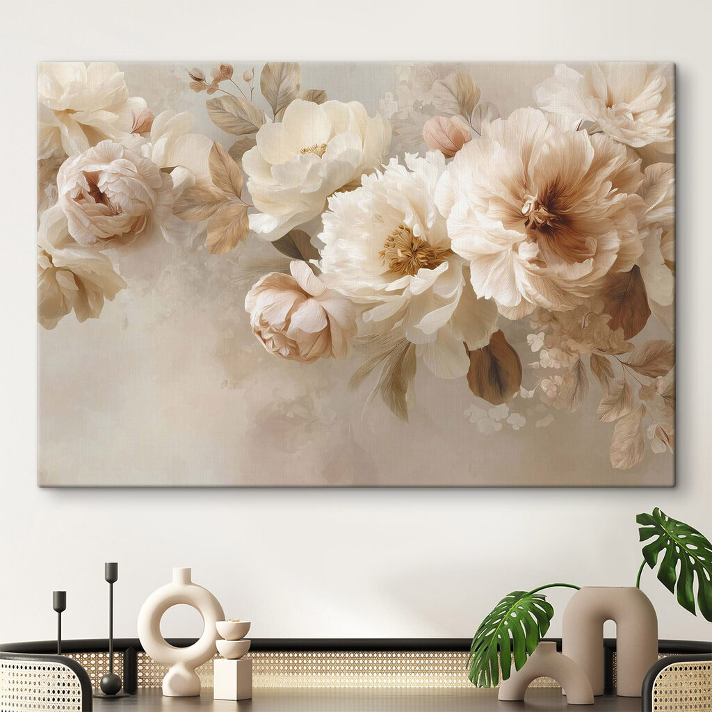 Zachte bloemen in ingetogen tinten — interieur 2