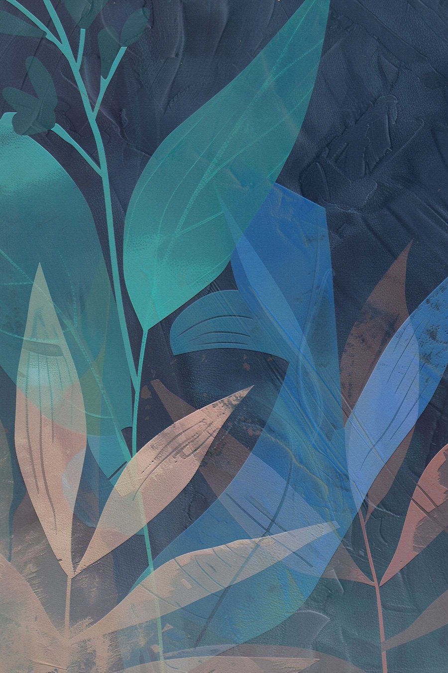 Abstracte takken en bladeren — volledig ontwerp