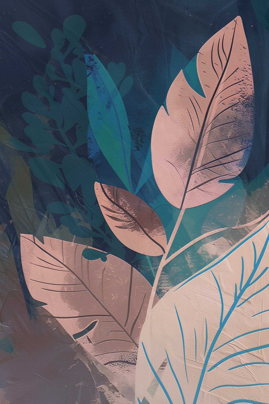 Takken en bladeren, abstractie — volledig ontwerp