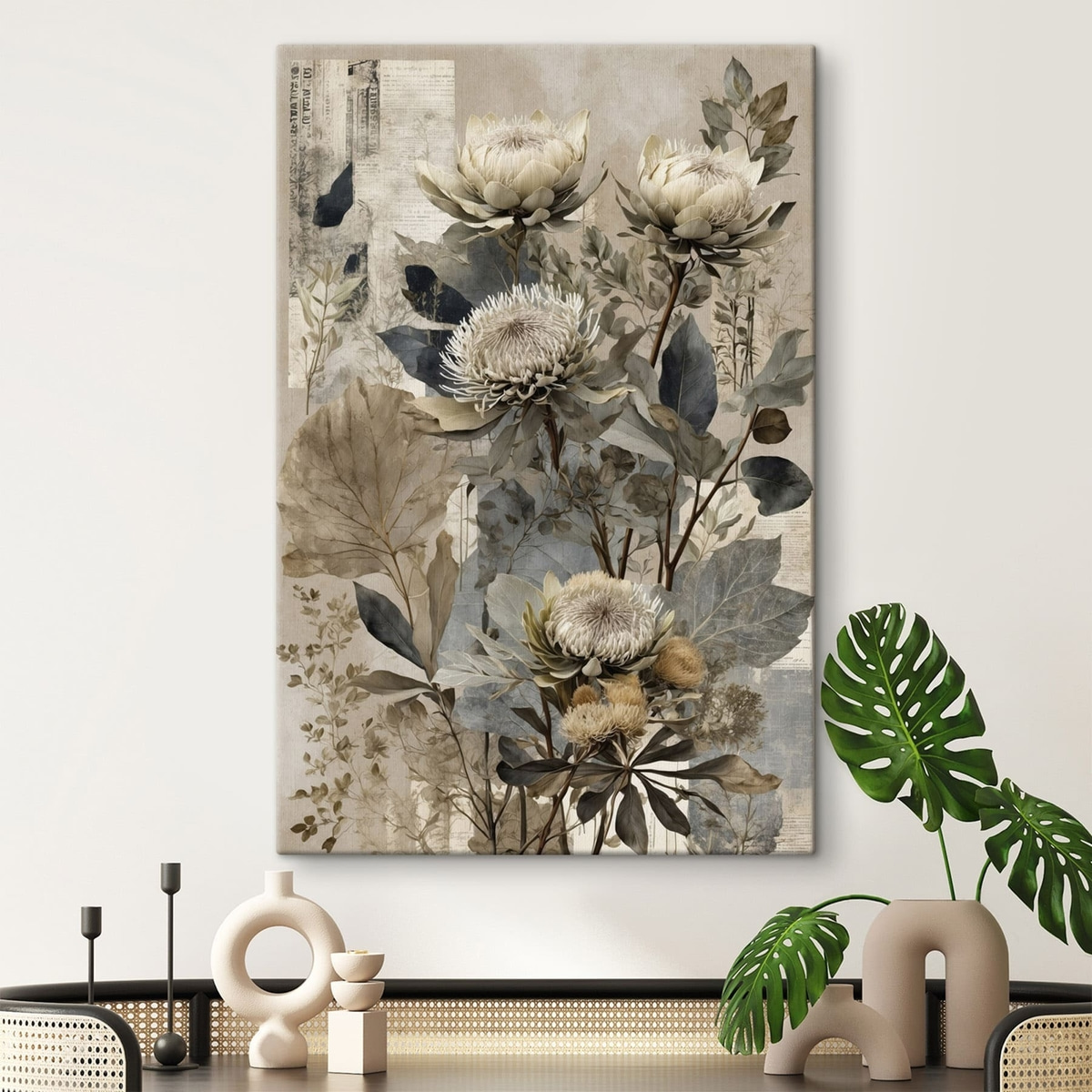 Botanische compositie in gedempt kleurenpalet — interieur 3