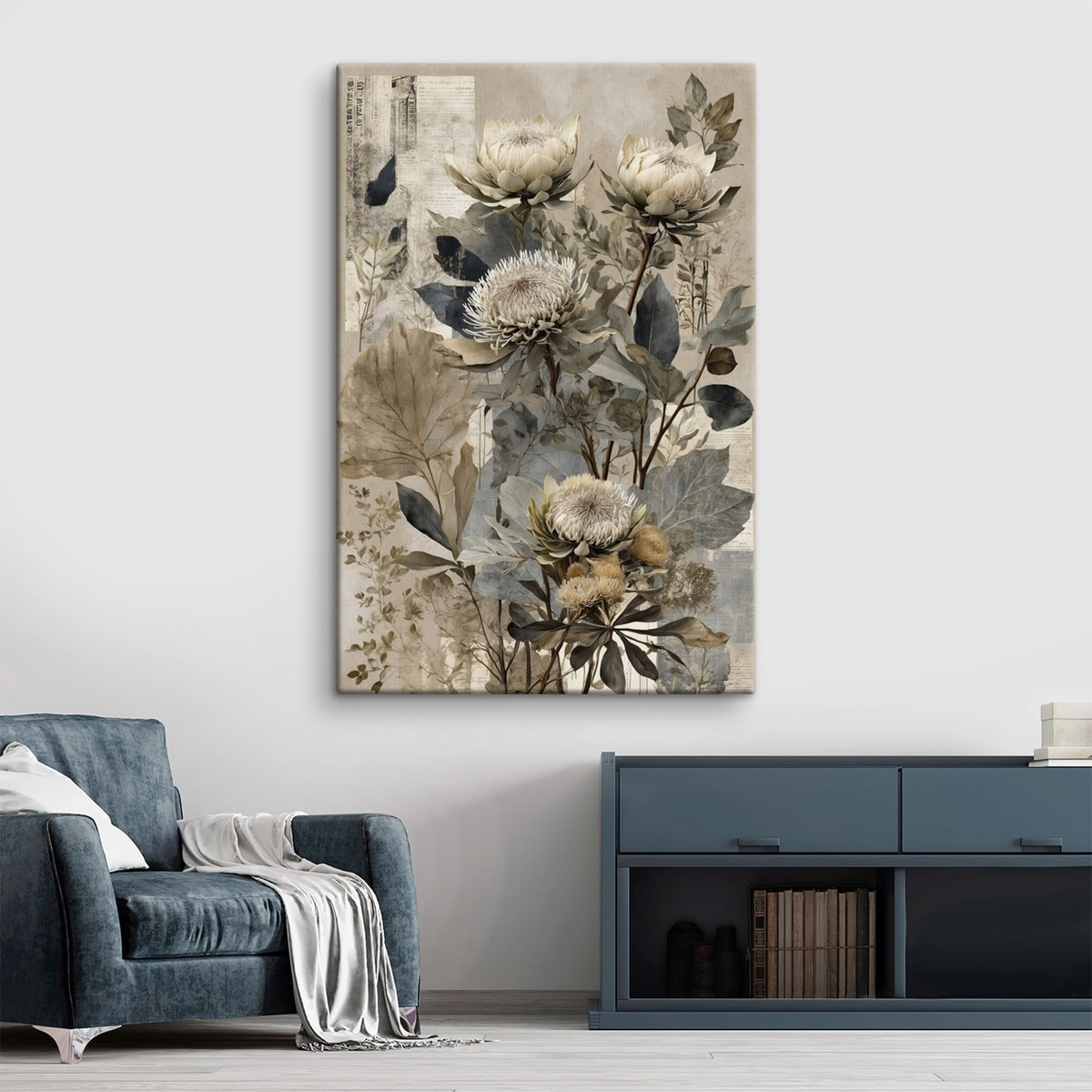 Botanische compositie in gedempt kleurenpalet — interieur 2