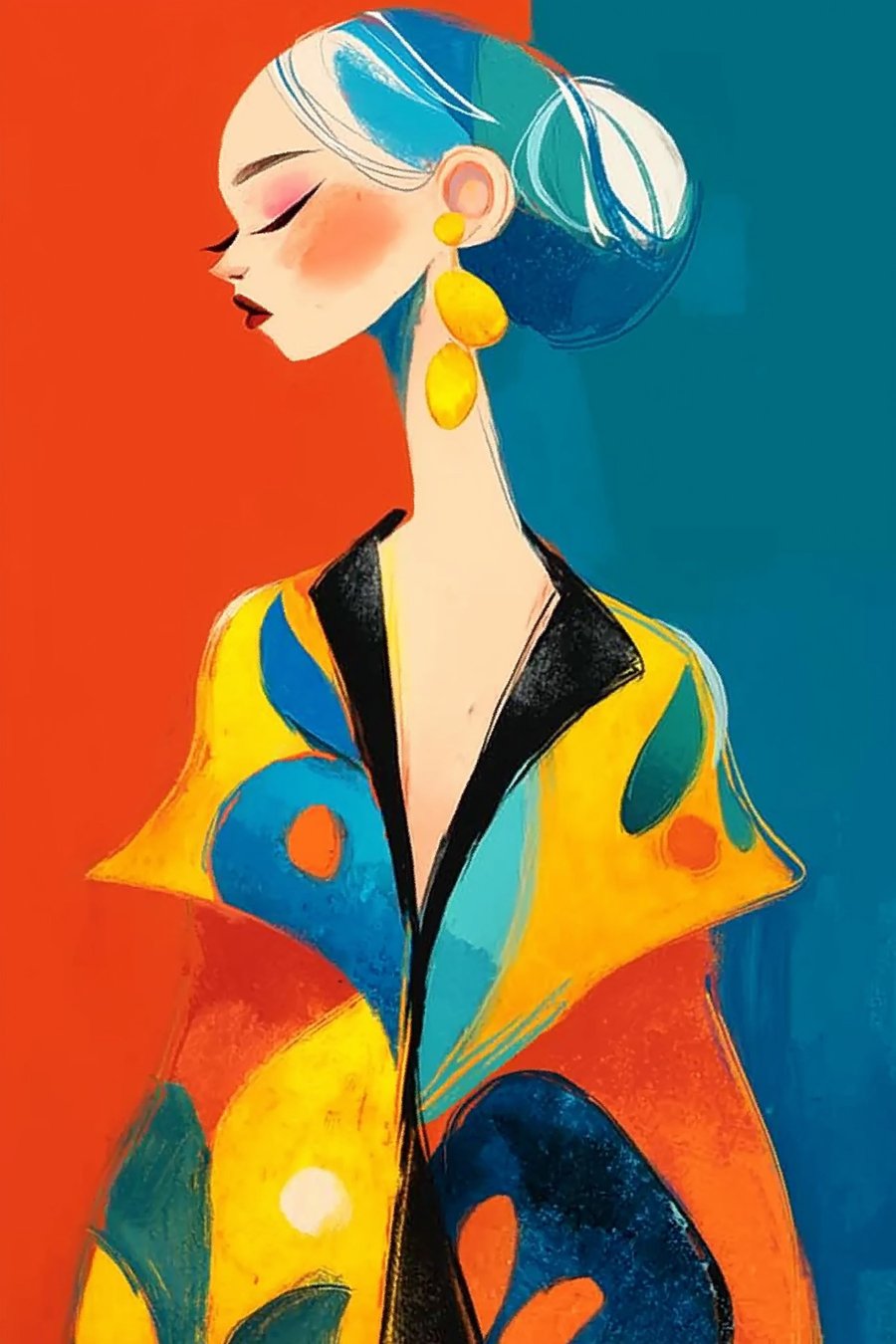 Vrouwelijk portret — volledig ontwerp