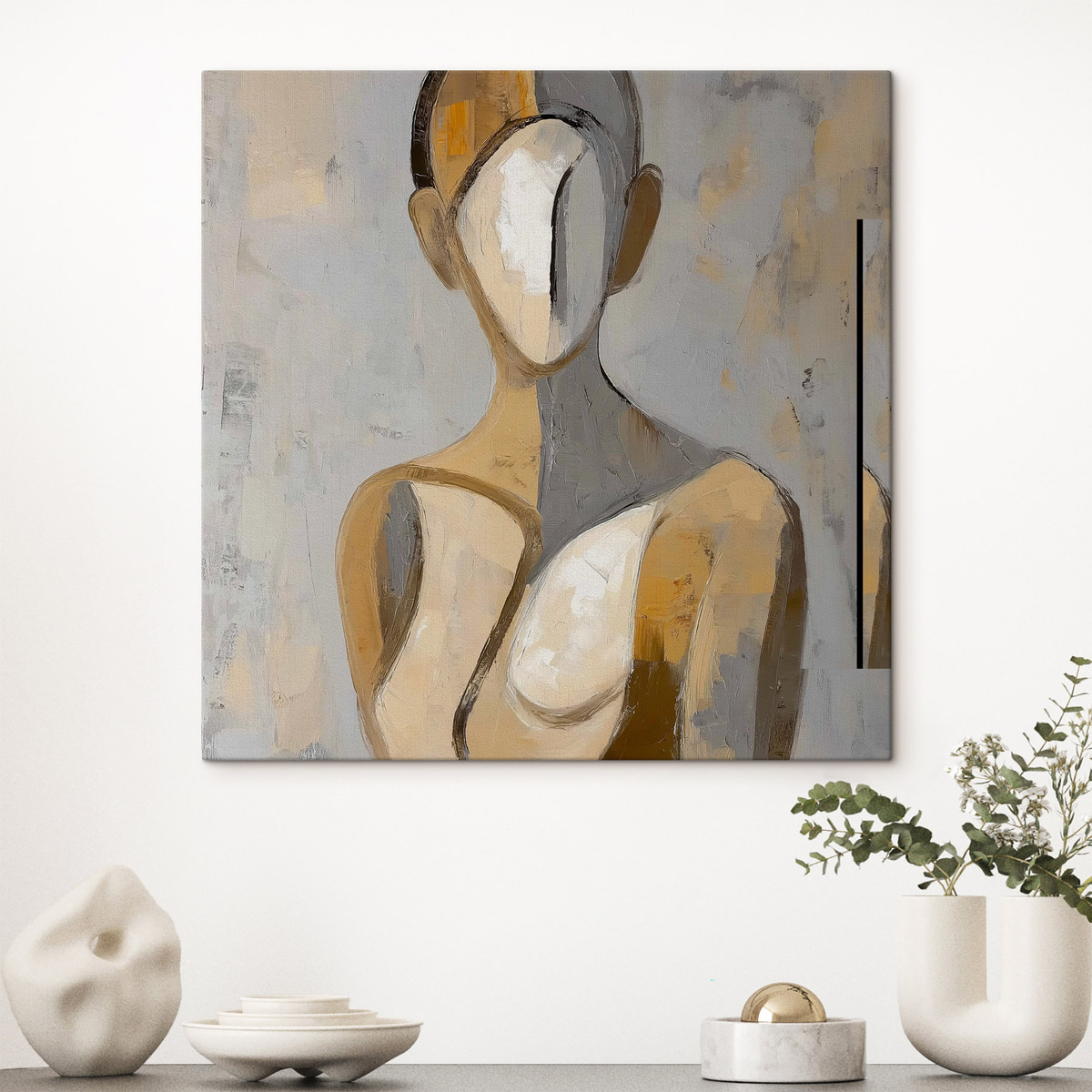 Abstracte figuur in ingetogen tinten — interieur 2