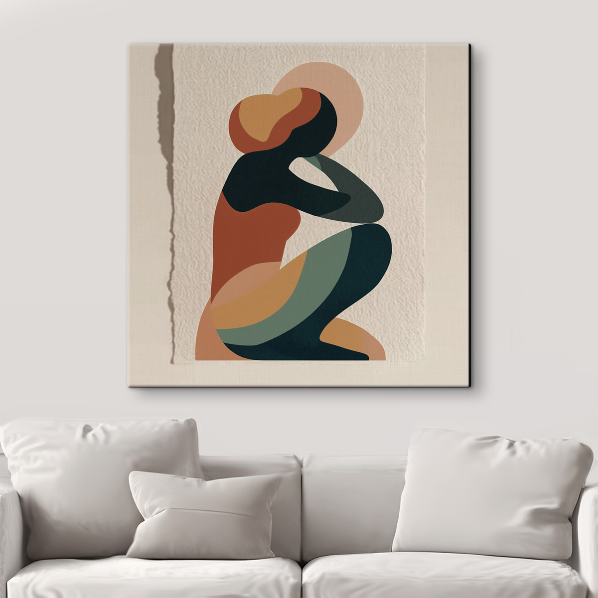 Zittende menselijke figuur — interieur 1