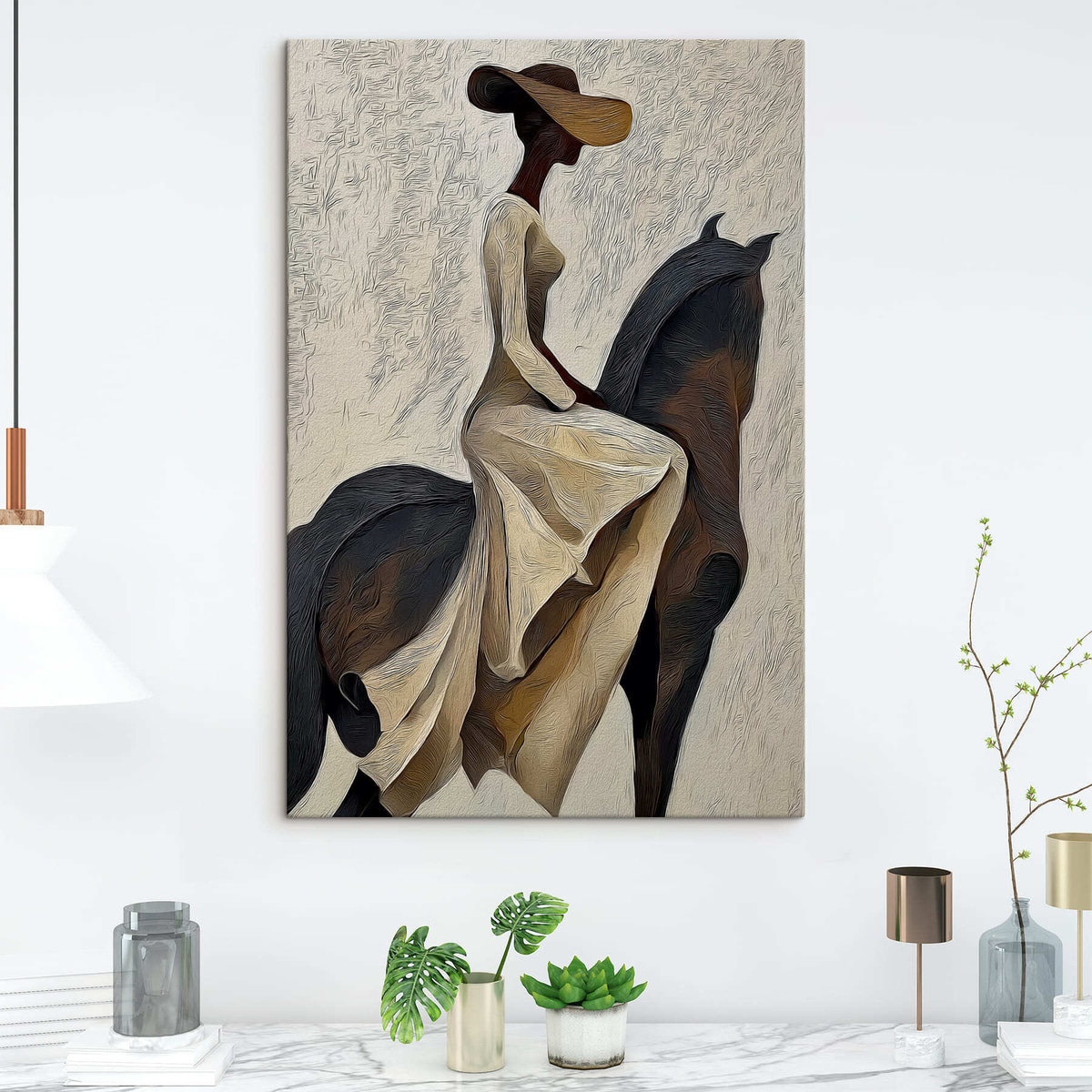 Vrouw op een paard — interieur 2