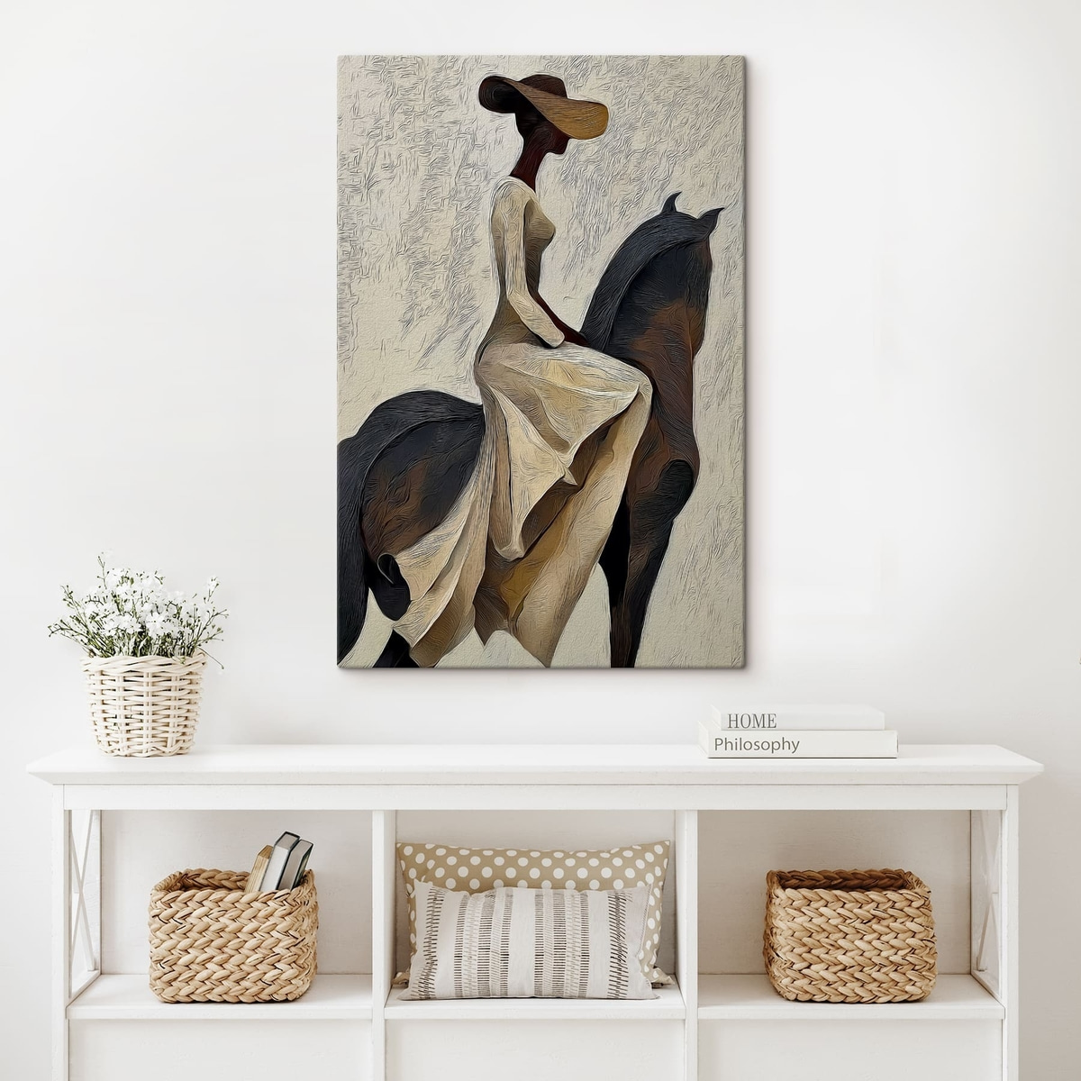 Vrouw op een paard — interieur 1