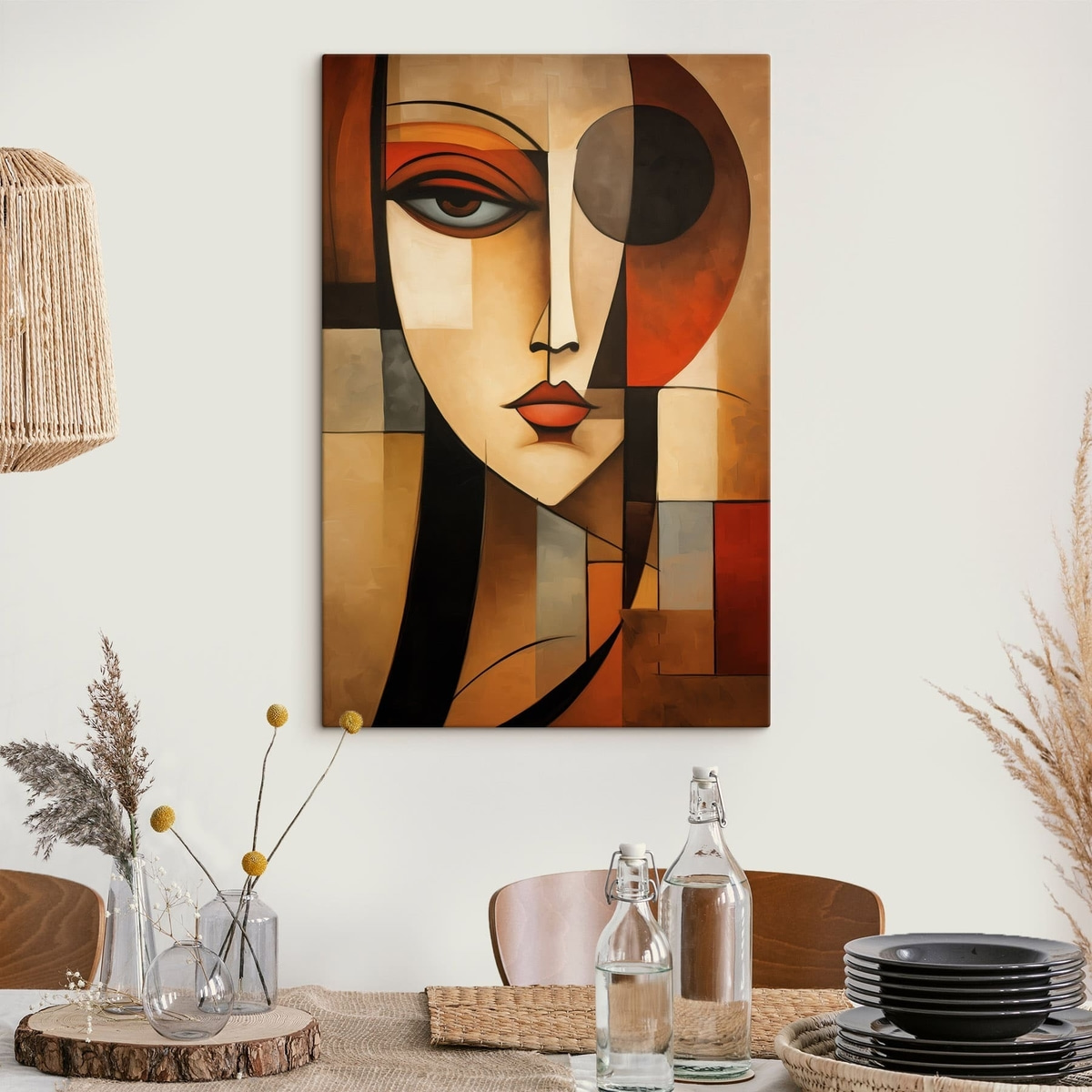 Geometrisch vrouwelijk portret — interieur 1