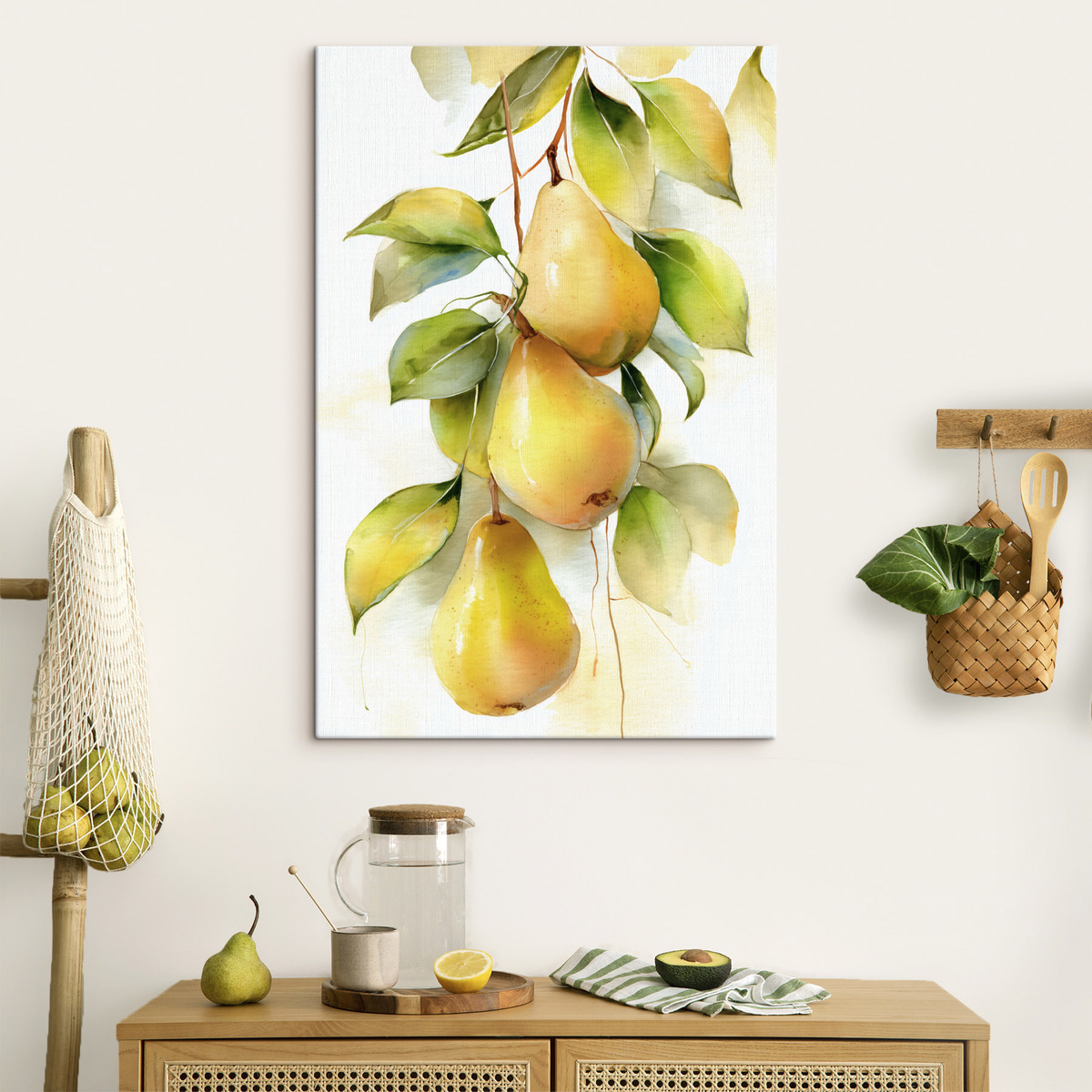 sappige gele peren in aquarelstijl — interieur 2