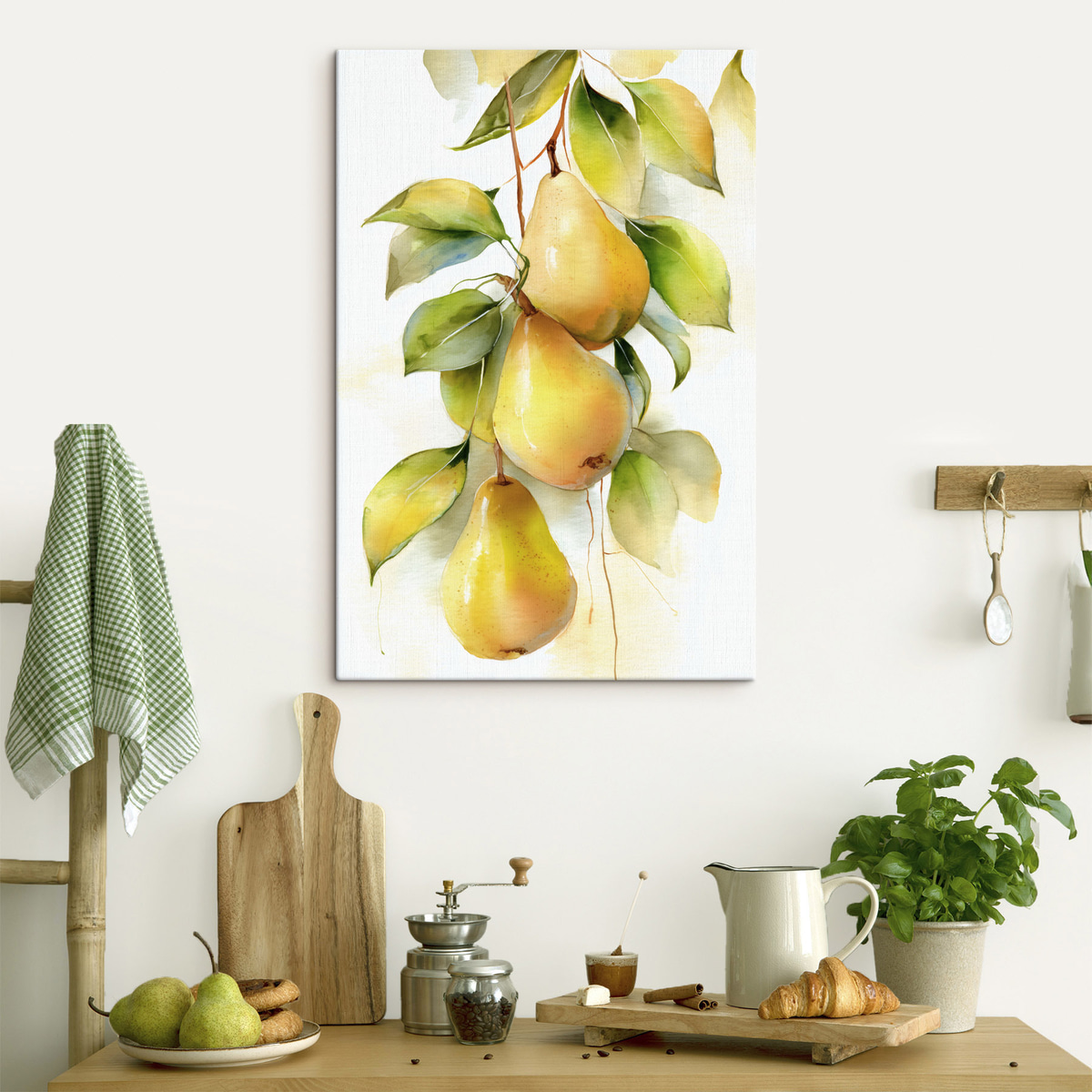 sappige gele peren in aquarelstijl — interieur 1