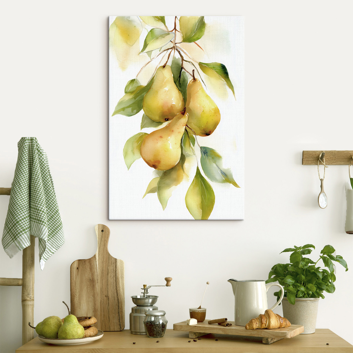 sappige gele peren in aquarelstijl — interieur 2