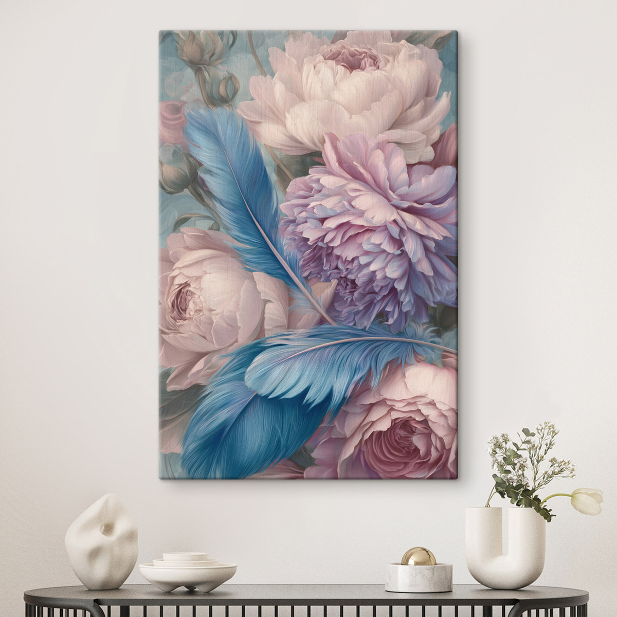 veren tussen pioenrozen — interieur 1