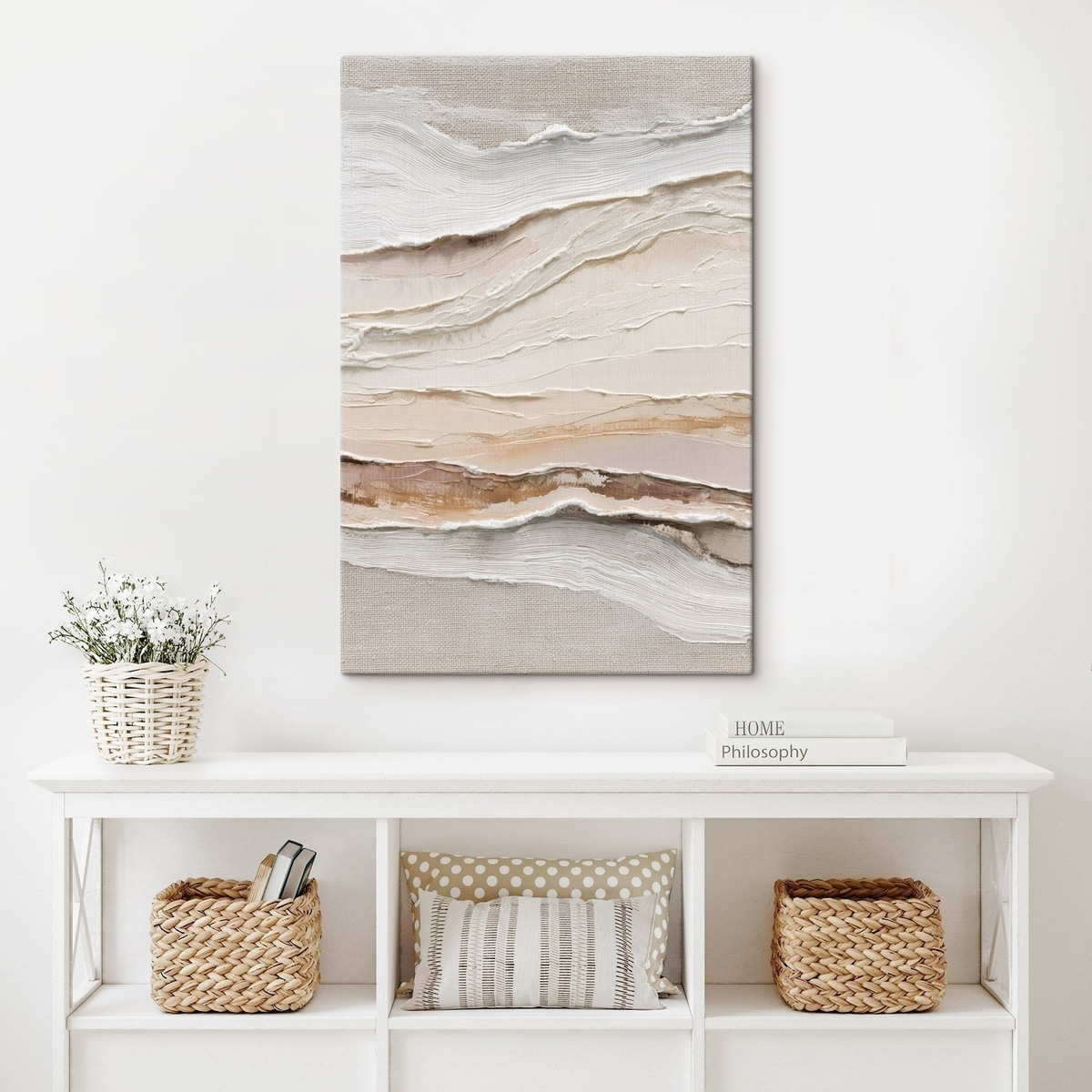 Gelaagde compositie in zand- en crèmekleuren — interieur 2
