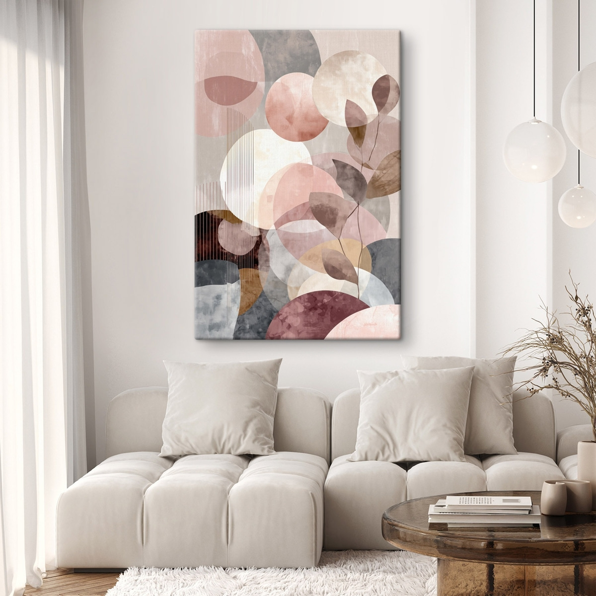 Geometrische vormen en botanische elementen in een moderne minimalistische stijl — interieur 2