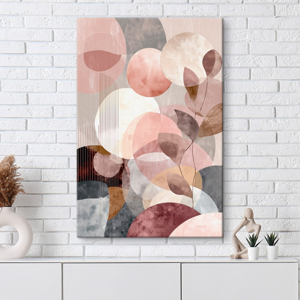 Geometrische vormen en botanische elementen in een moderne minimalistische stijl — interieur 3
