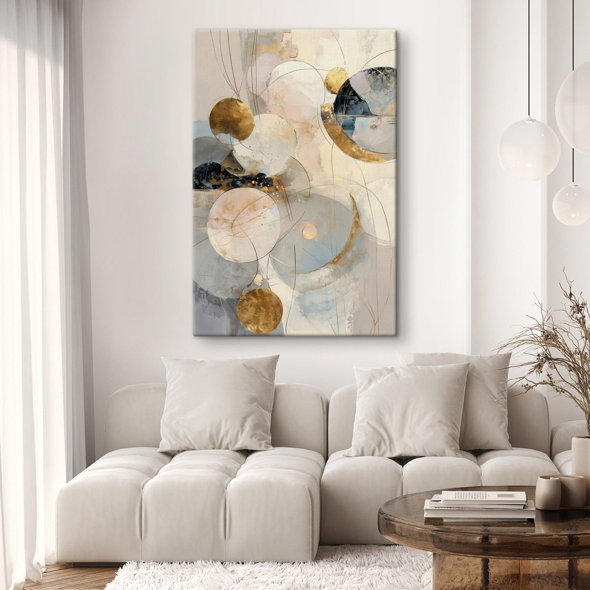 Harmonie van luchtkleuren en geometrische vormen in een minimalistische stijl — interieur 1