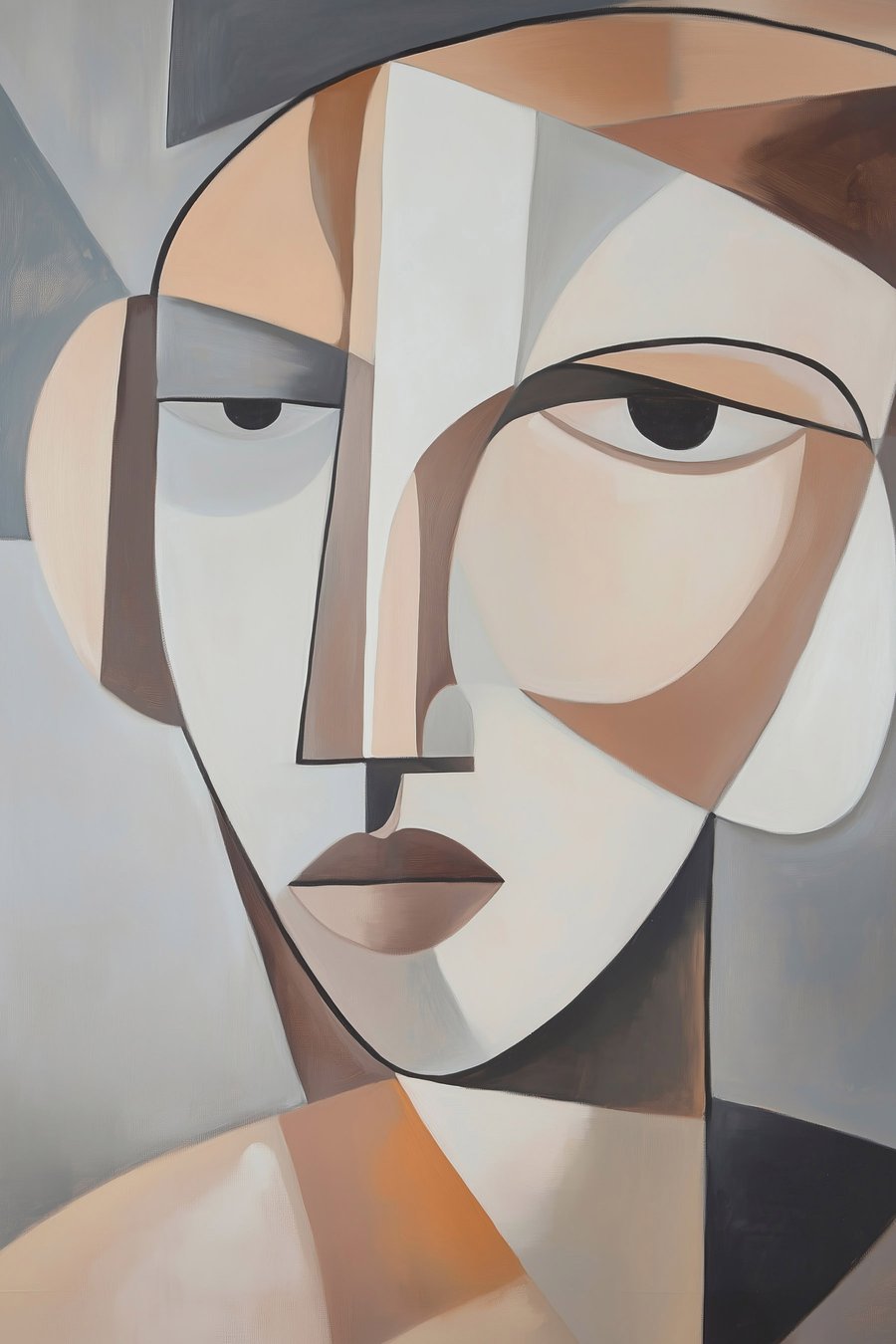 Een modern kubistisch portret — volledig ontwerp