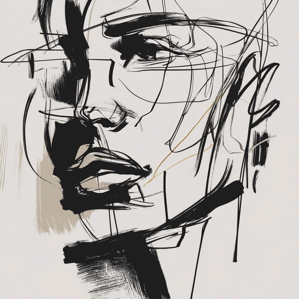 Portret in krachtige lijnen — volledig ontwerp