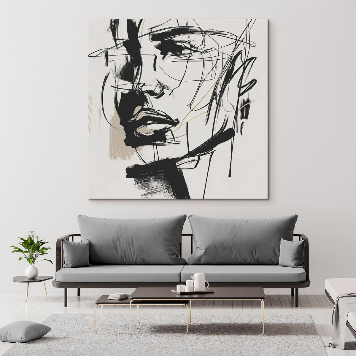 Portret in krachtige lijnen — interieur 1