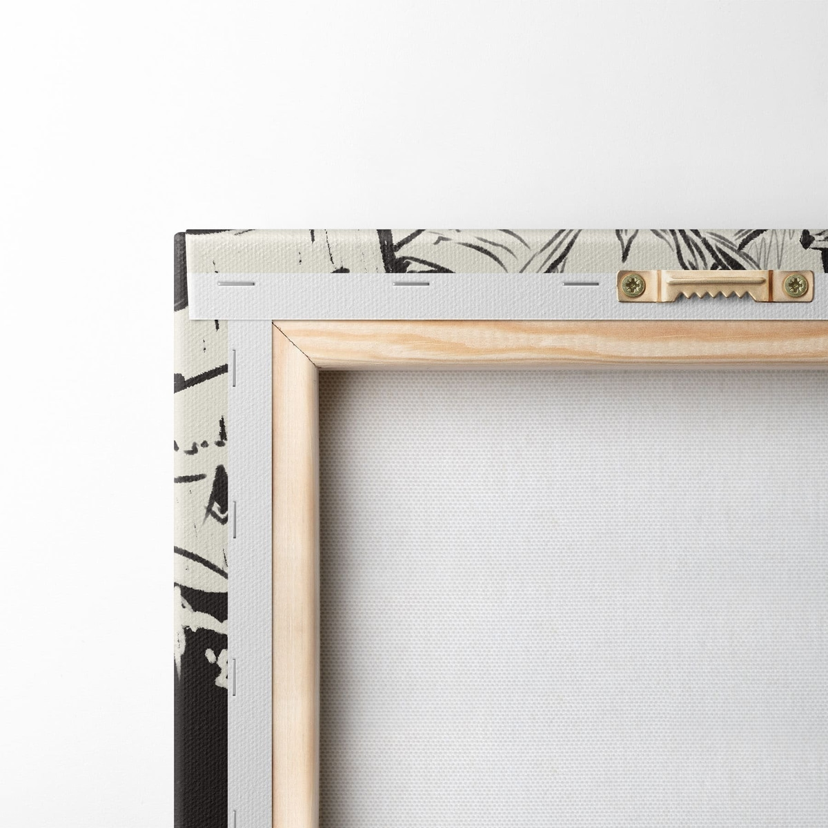 Zwart-witte schets van een tafel met fruit en een glas — achterkant