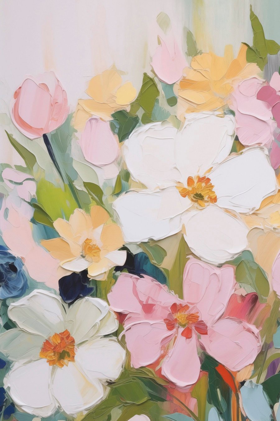 Heldere bloemen imitatie van schilderij — volledig ontwerp