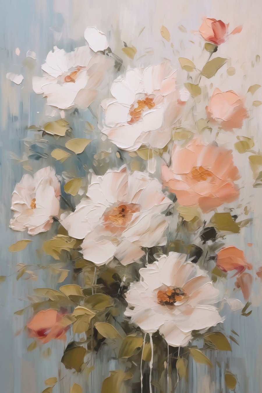 Een boeket bloemen imitatie van schilderij — volledig ontwerp