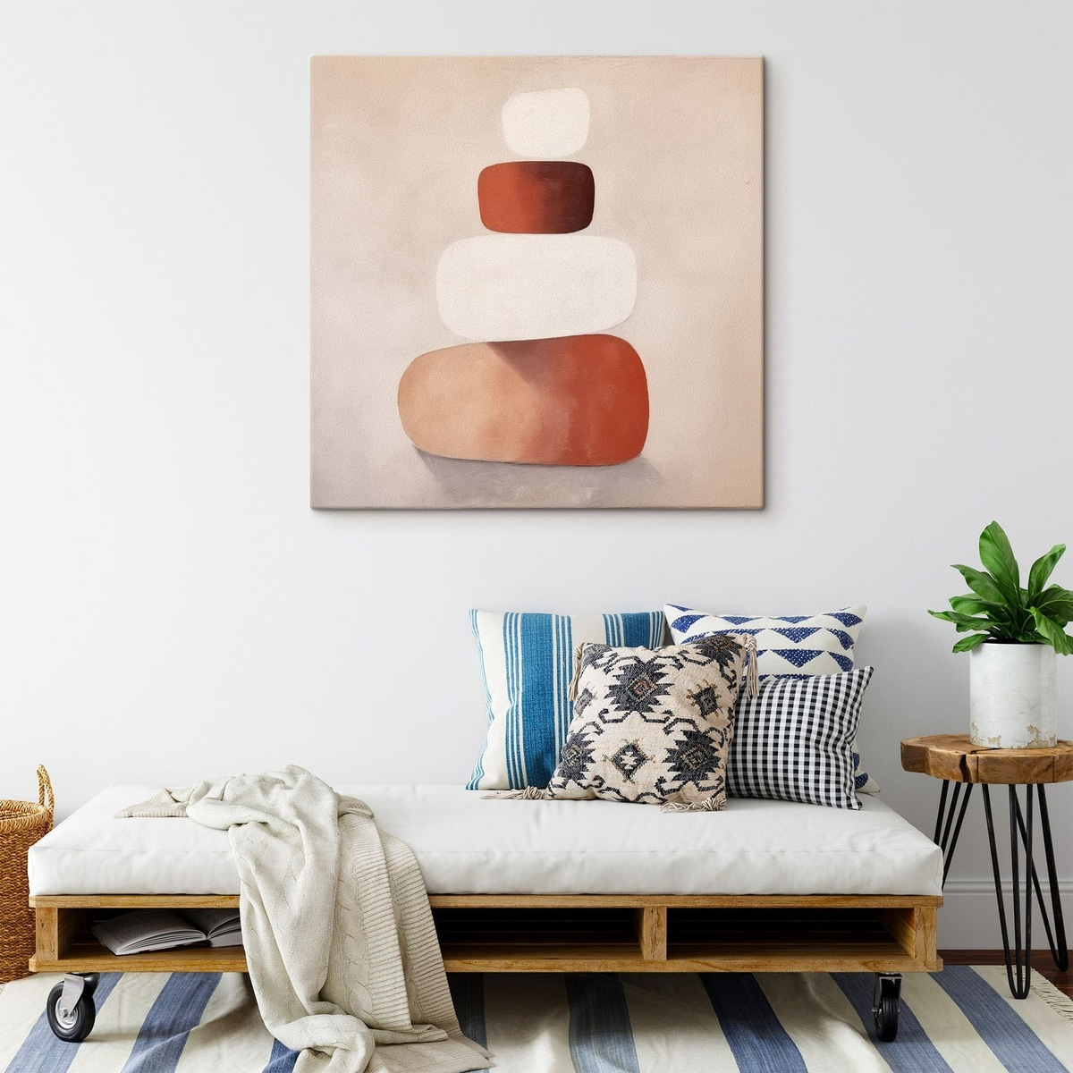 minimalistische abstracte compositie van gestapelde vormen — interieur 2