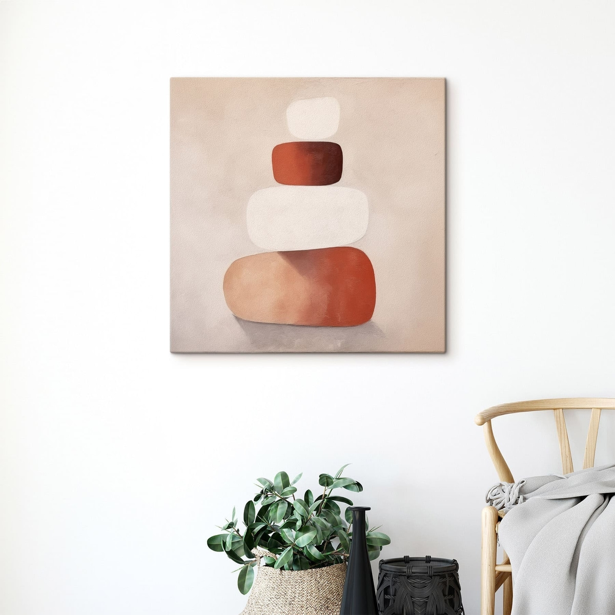 minimalistische abstracte compositie van gestapelde vormen — interieur 1
