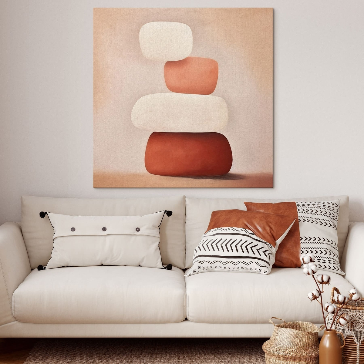 minimalistische abstracte compositie van gestapelde vormen — interieur 2