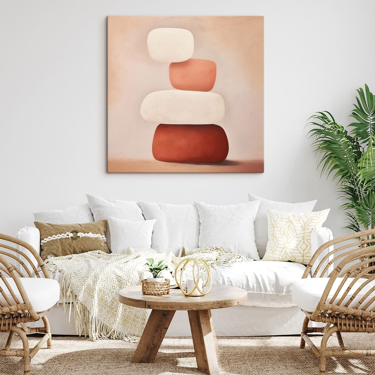 minimalistische abstracte compositie van gestapelde vormen — interieur 1