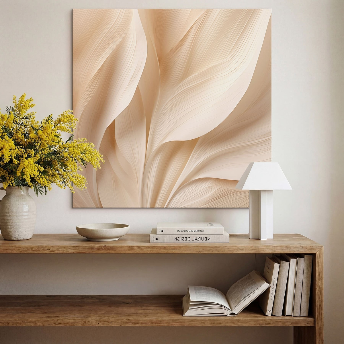 Abstracte beige vloeiende lijnen — interieur 1