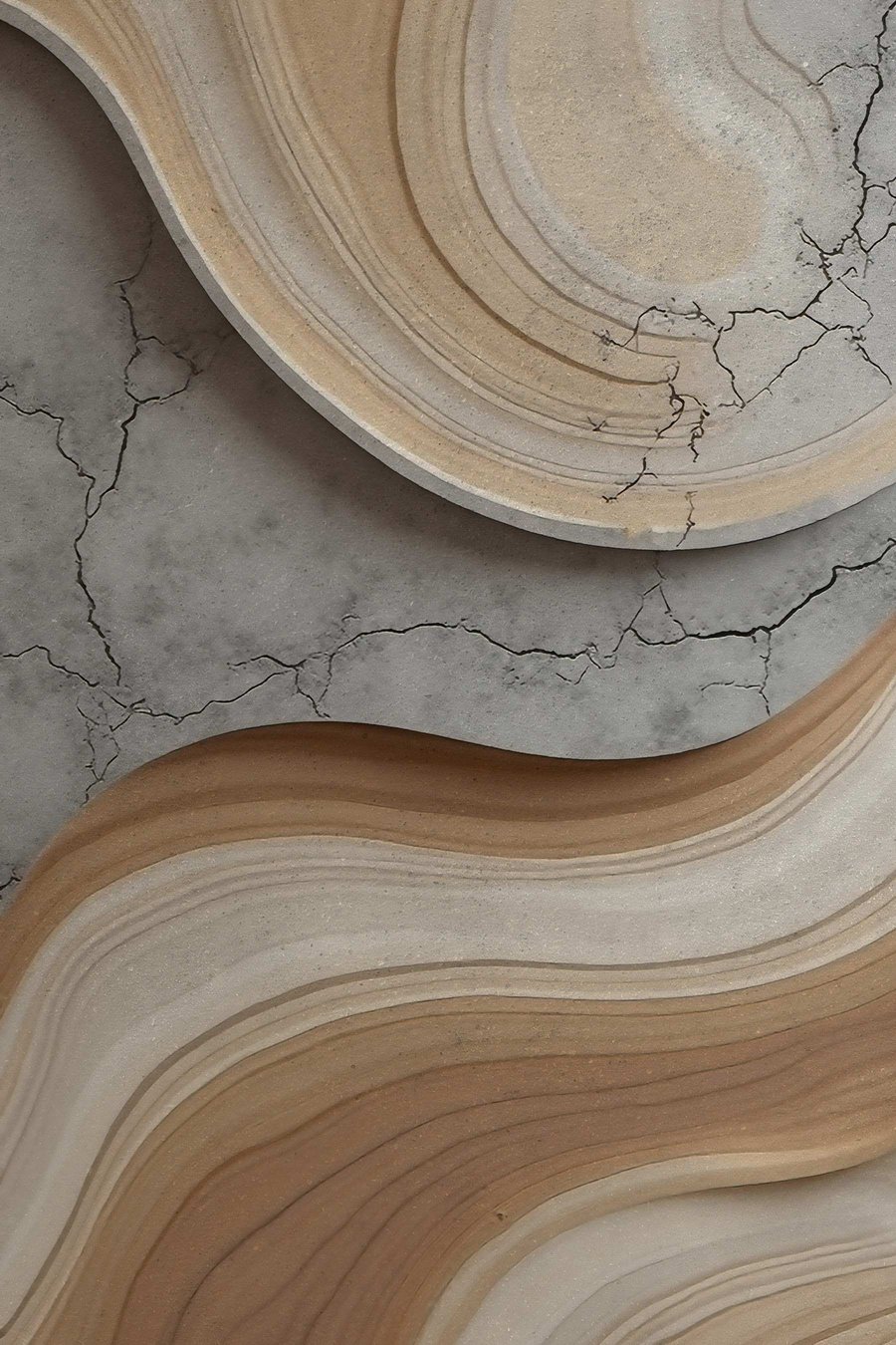 Hout en licht marmer, imitatie — volledig ontwerp