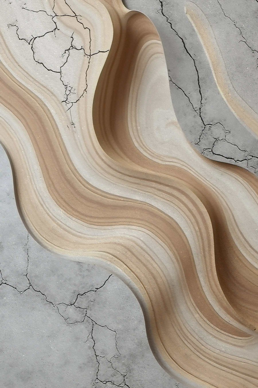 Hout en licht beton, imitatie — volledig ontwerp