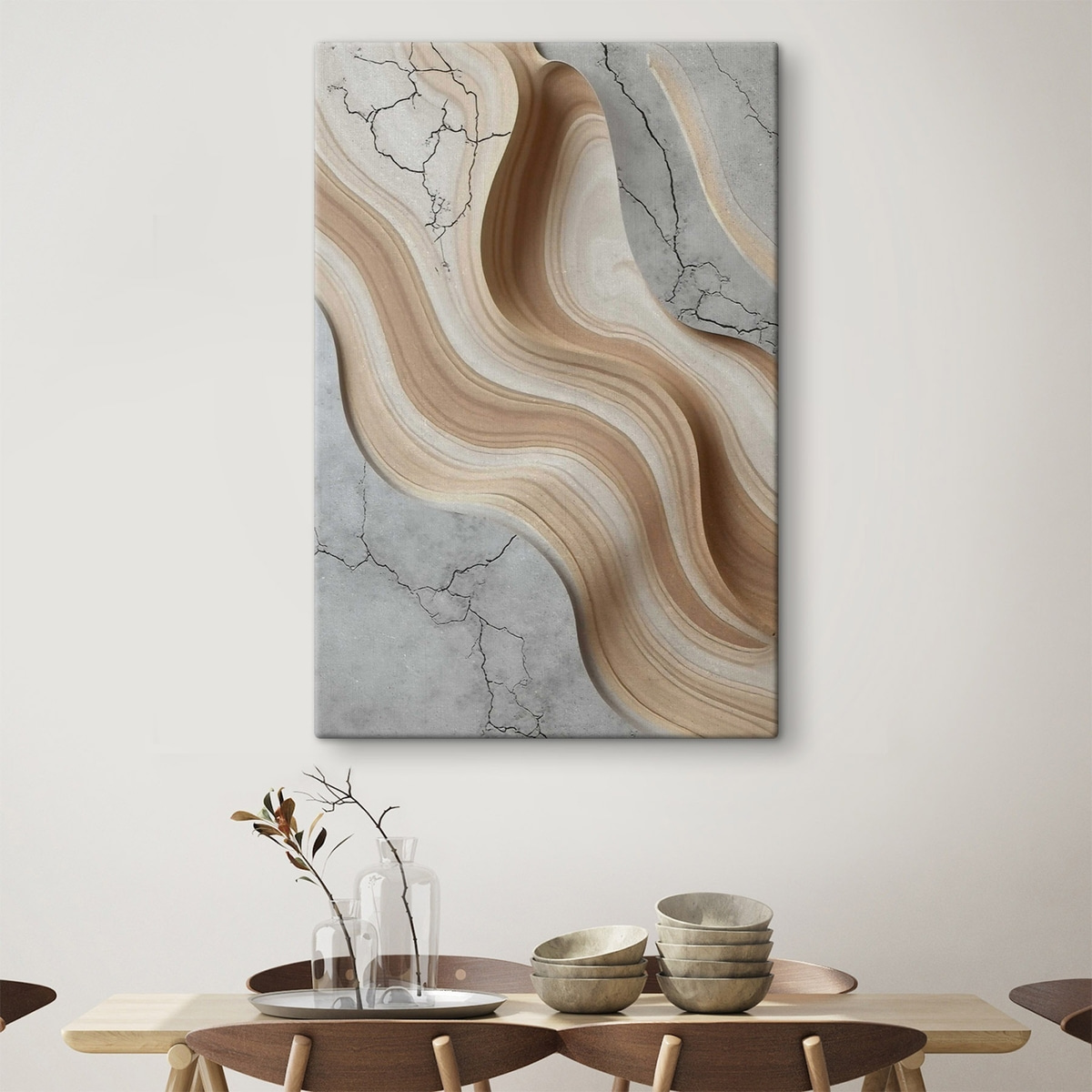 Hout en licht beton, imitatie — interieur 2