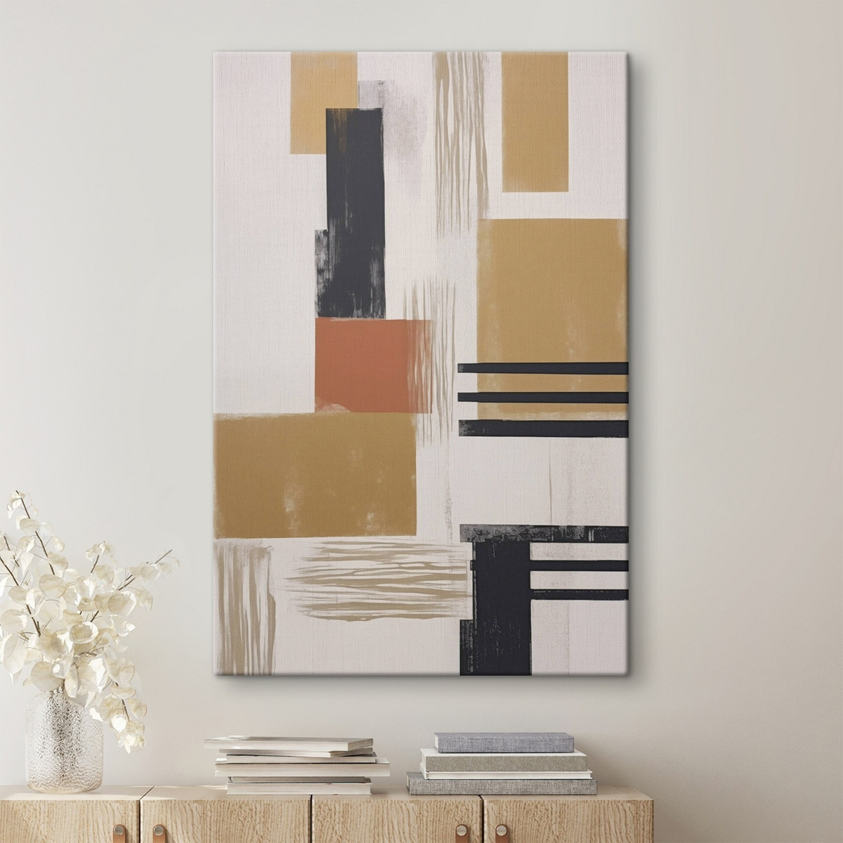 Moderne abstractie met imitatie van versleten textuur — interieur 2